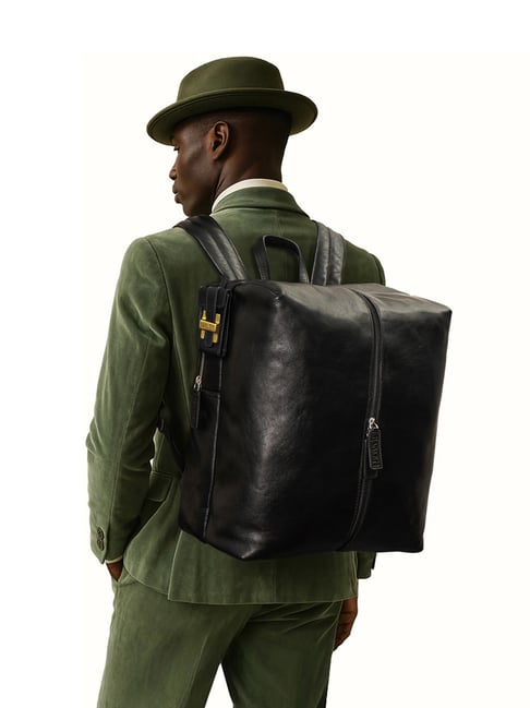 Hidesign Black HARLEM Leather Backpack-picture-34