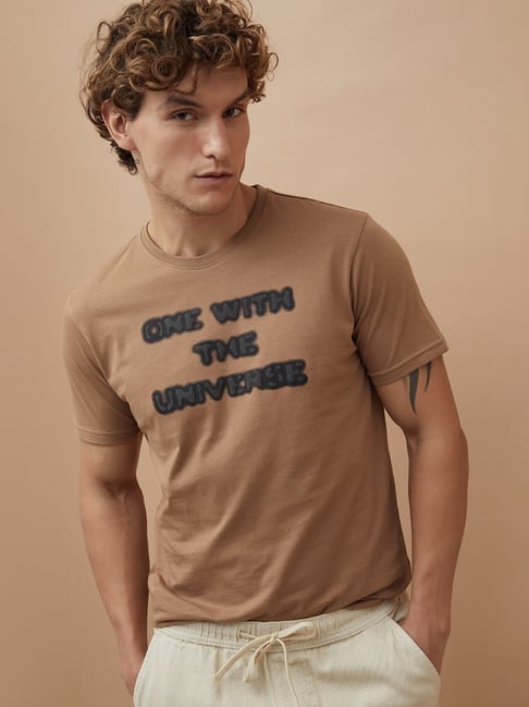 Forca By Lifestyle Brown Regular Fit Printed T-Shirt-picture-37