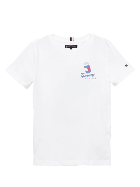 TOMMY HILFIGER White Printed Regular Fit T-Shirt