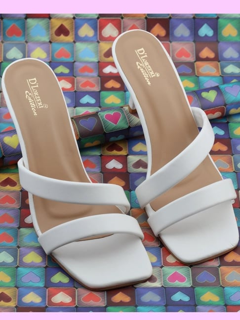 D'LORZERI Women's White Casual Sandals-picture-12