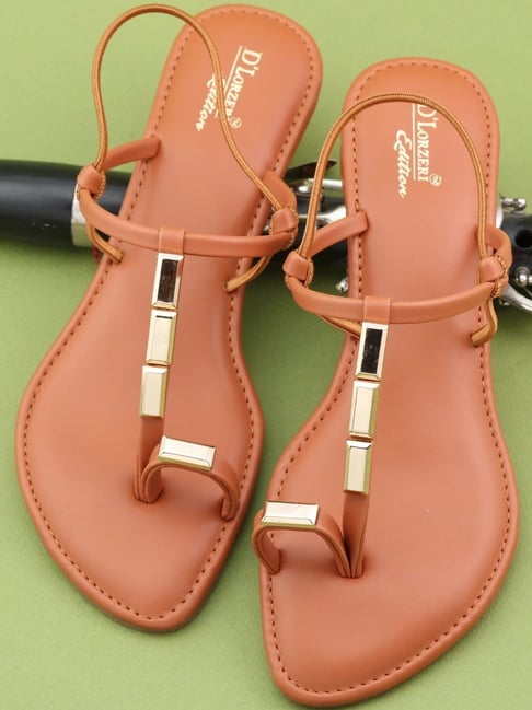 D'LORZERI Women's Beige Toe Ring Sandals-picture-46
