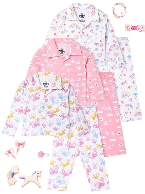 The Mom Store Green Cotton Printed Baby Pajama set