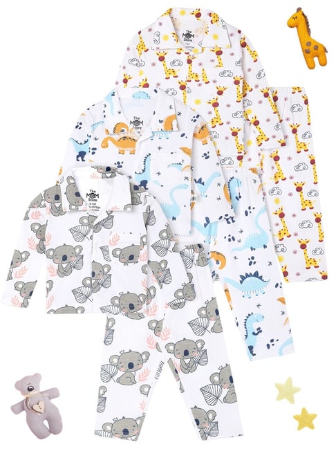 The Mom Store Turquoise Cotton Printed Baby Pajama set-picture-12