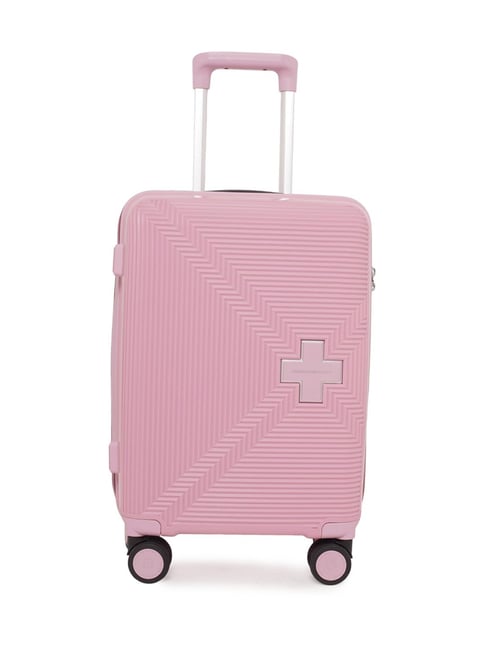 Swiss Military MAZE Pink Textured Large Hard Sided Checked Luggage