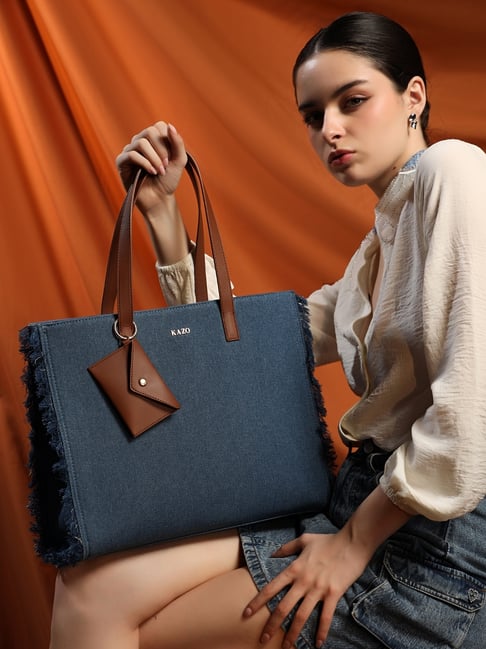 Price History of Kazo Blue Large Tote from TatacliQ 2190_3358333