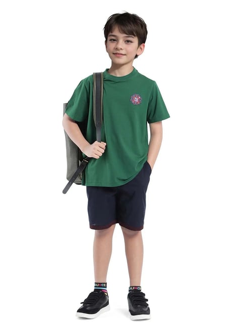 Rare Ones Boys Navy Cotton Regular Fit Shorts