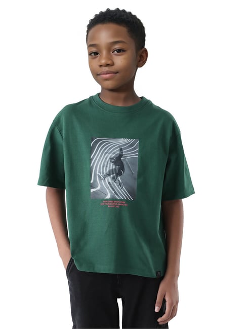 Rare Ones Boys Green Cotton Printed T-Shirt-picture-28