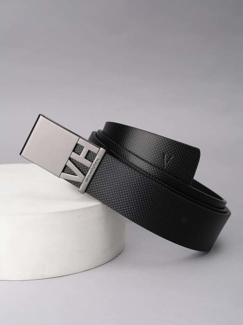 Van Heusen Black Leather Textured Formal Belt-picture-43