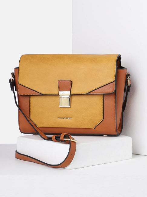 Van Heusen Brown Color Block Sling Handbag-picture-47