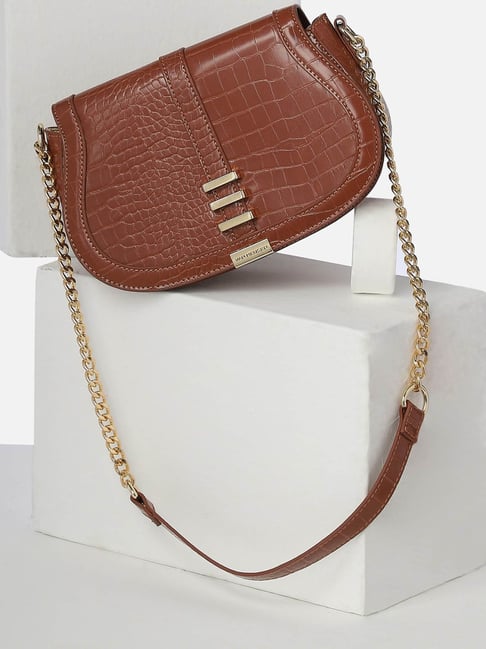 Van Heusen Brown Animal Effect Sling Handbag