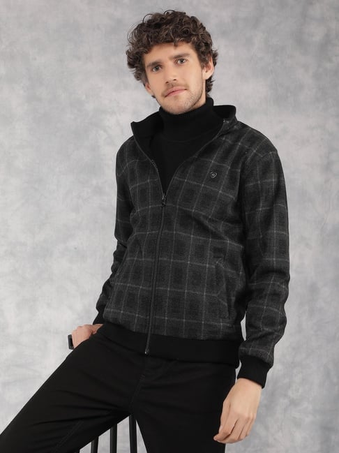 Crimsoune Club Black Regular Fit Chequered Jacket-picture-35
