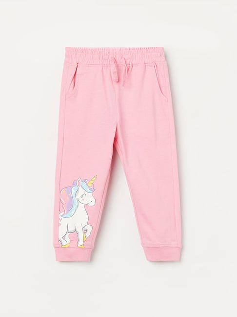 Juniors by Lifestyle Girls Light Pink Cotton Printed Track Pants-picture-41