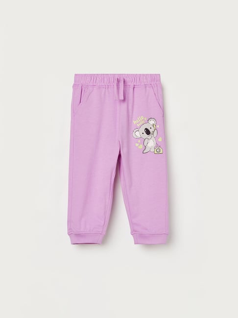 Juniors by Lifestyle Girls Lilac Cotton Printed Track Pants-picture-31