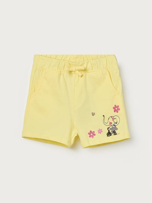 Juniors by Lifestyle Girls Yellow Cotton Printed Shorts-picture-28