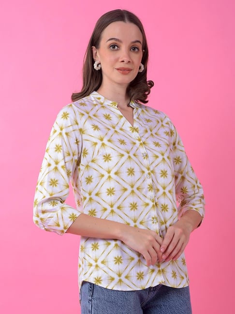 Crimsoune Club Olive Slim Fit Floral print casual shirts-picture-32