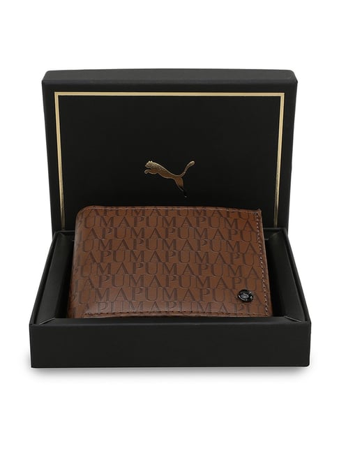 PUMA Dusty Tan Logo Leather Bi-Fold Wallet