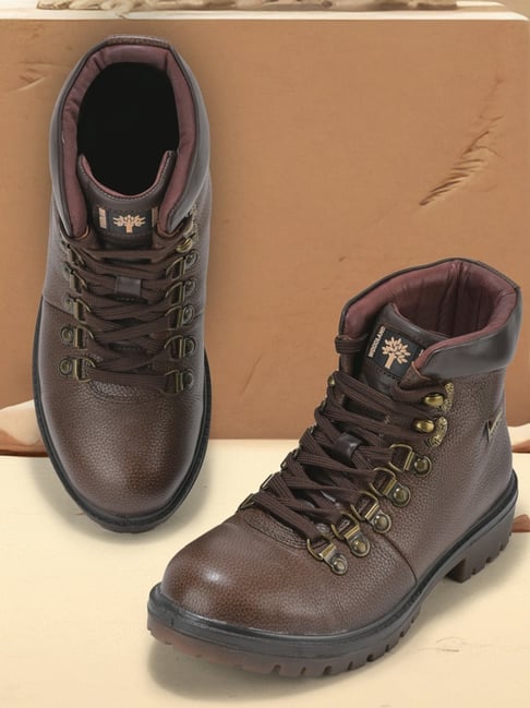 Trekking Shoes Woodland Dark Brown High Ankle Length Boots
