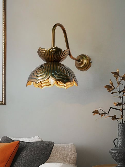 FOS LIGHTING Gold Auspicious Renge Lotus Wall Lamp