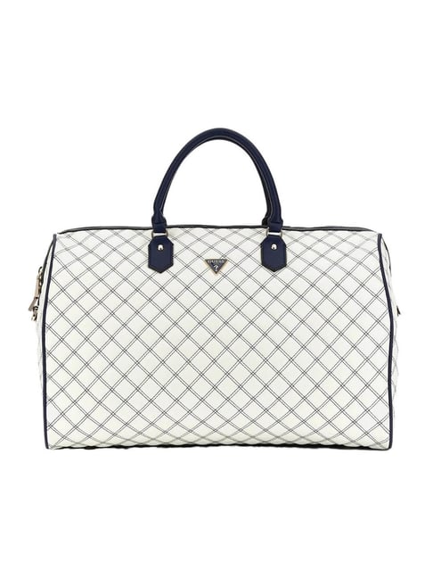 Guess White & Navy Cruise Vibe Quilted Weekender Duffle Bag-picture-48
