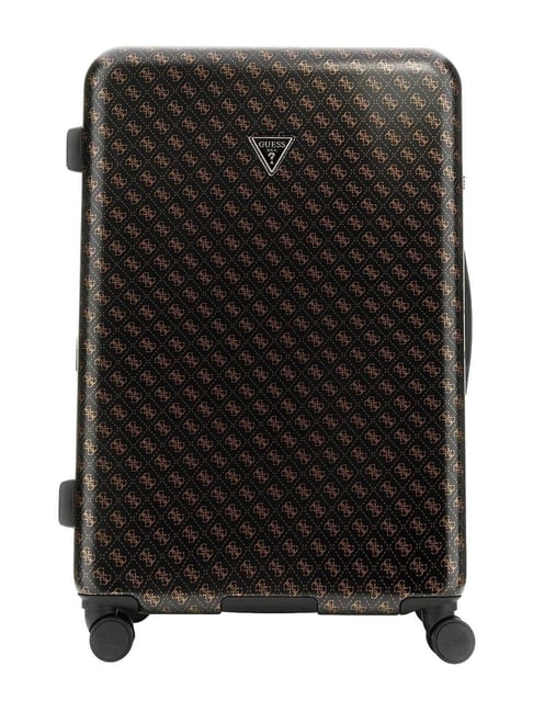 Guess Brown Jesco Logo Checked Luggage