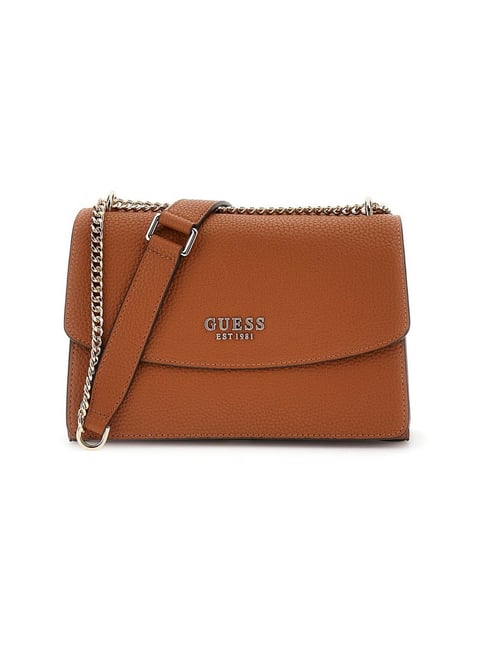 Guess Caramel Calista Textured Cross Body Bag