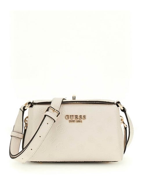 Guess Off White Phoebe Logo Cross Body Bag