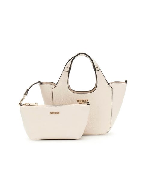 Guess Bone Calista Textured Satchel