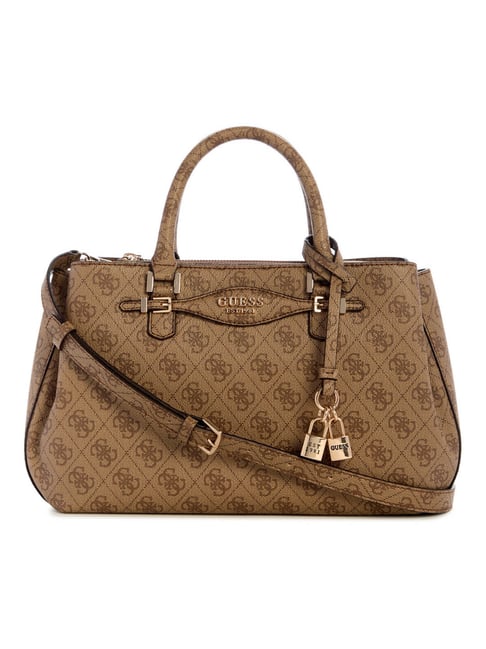 Guess Latte Katya Logo Girlfriend Satchel-picture-43