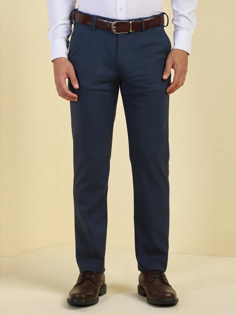 Allen Solly Navy Slim Fit Trousers-picture-10
