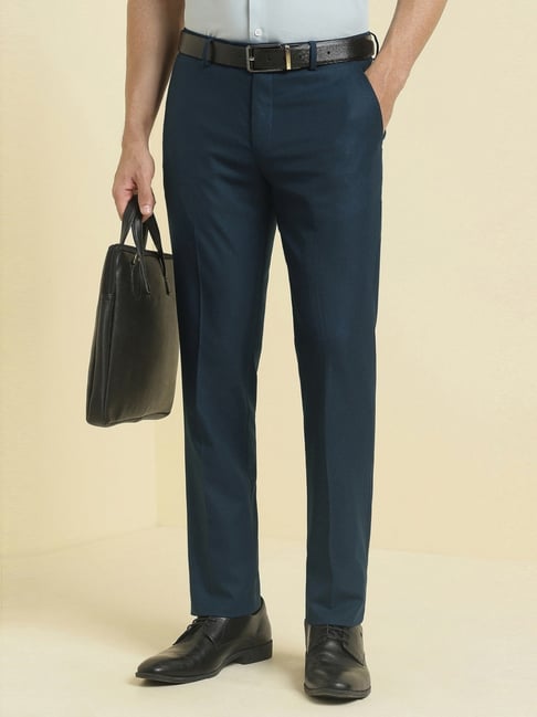 Allen Solly Blue Slim Fit Trousers-picture-21