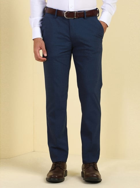 Allen Solly Blue Slim Fit Trousers-picture-31
