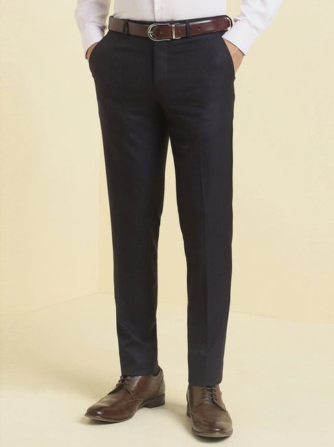 Allen Solly Navy Slim Fit Trousers-picture-13
