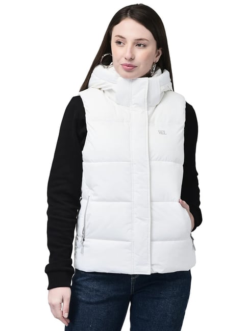 Woodland White Nylon Solid Jacket-picture-29