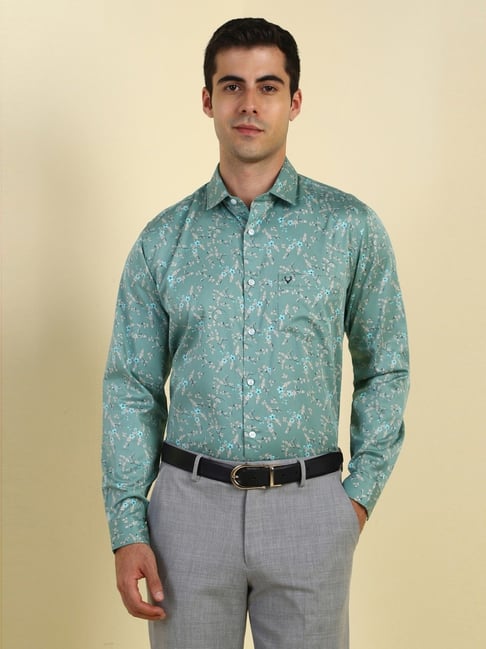 Allen Solly Green Cotton Slim Fit Printed Shirt-picture-26
