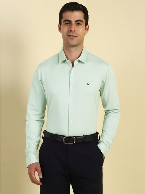 Allen Solly Green Cotton Slim Fit Printed Shirt-picture-25