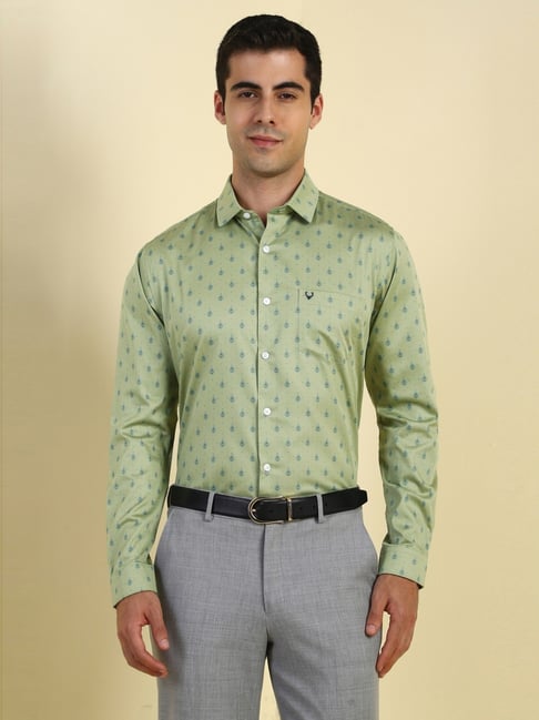 Allen Solly Green Cotton Slim Fit Printed Shirt-picture-30