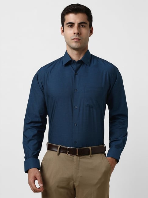 Van Heusen Blue Cotton Regular Fit Shirt-picture-20