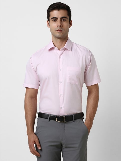 Van Heusen Pink Cotton Regular Fit Shirt-picture-11