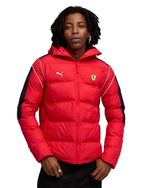 Puma Ferrari Red Regular Fit Solid Jacket