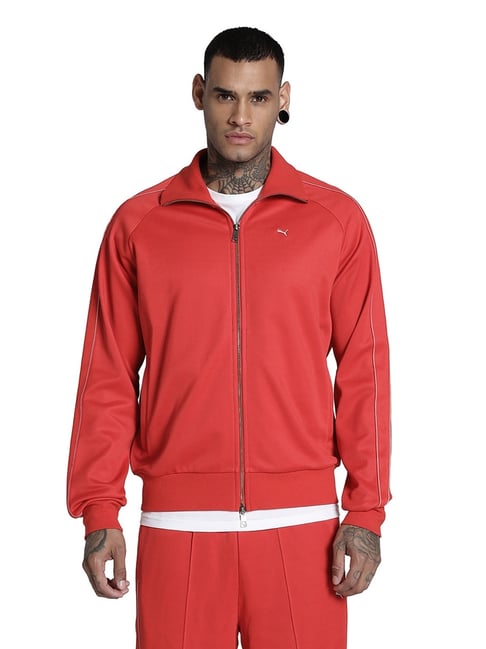 Puma T7 Red Cotton Relaxed Fit Solid Jacket-picture-21