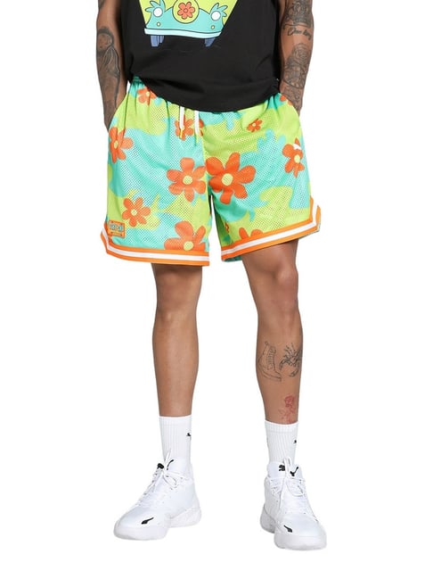 Puma Hoops X Scooby Doo Green Relaxed Fit Printed Shorts