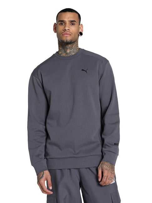 Puma Rad/Cal Grey Cotton Regular Fit Solid Sweatshirt-picture-27