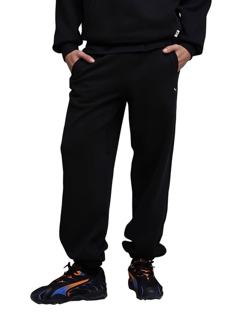 Puma Mmq Black Cotton Relaxed Fit Solid Sweatpants-picture-20