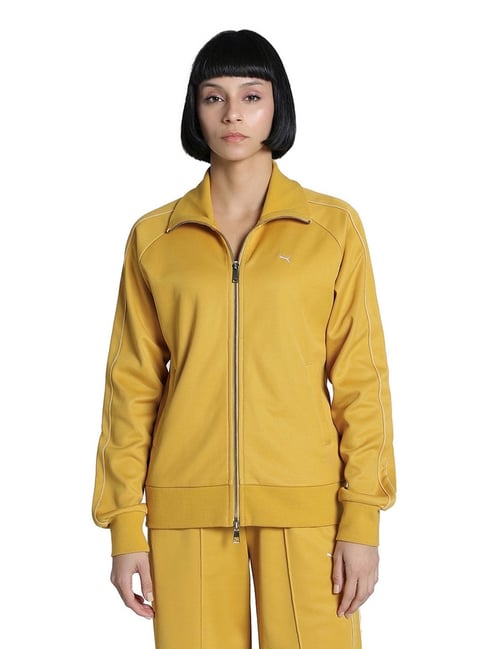 Puma Yellow Cotton Solid Jacket