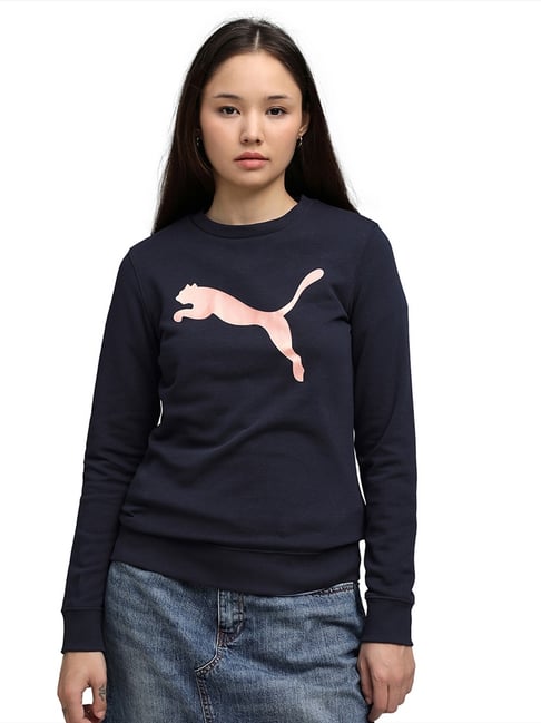 Puma Blue Cotton Printed Sweatshirt-picture-44