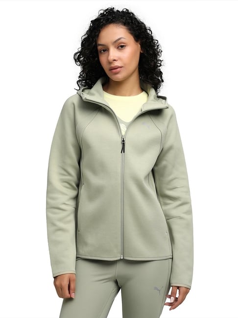 Puma Green Cotton Solid Hoodie-picture-33