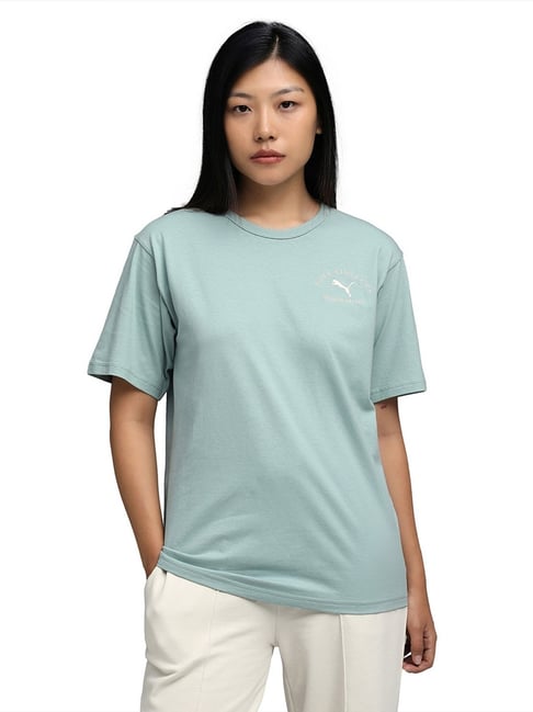 Puma Green Cotton Solid Tee-picture-27