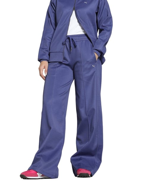 Puma Blue Cotton Solid Track Pants-picture-36