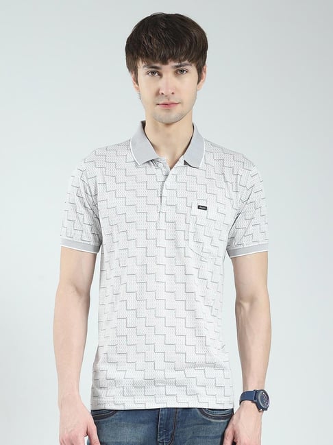 Monte Carlo Grey Regular Fit Printed T-Shirt