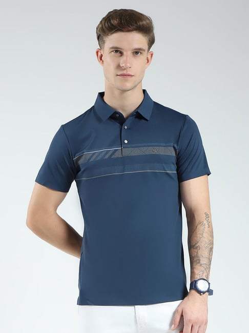 Monte Carlo Blue Slim Fit Printed T-Shirt-picture-24